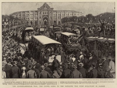 La guerra ispano-americana, la folla che va alla corrida patriottica a Madrid da Joseph Nash